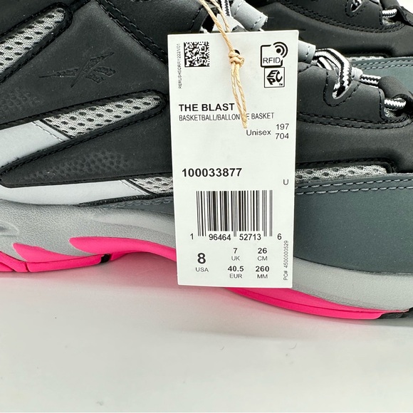 Men’s Reebok Blast Alamo US 8 Black Gray Blue Green Retro Basketball Lifestyle - Picture 11 of 12